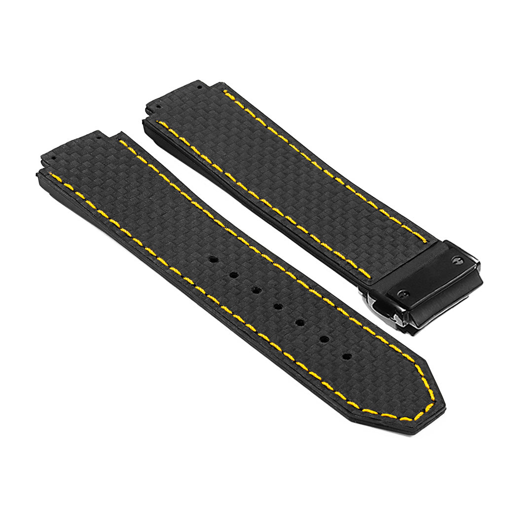 DASSARI S5 Carbon Fiber & Rubber Watch Strap for Hublot Big Bang with Matte Black Clasp