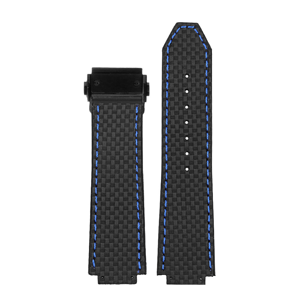 DASSARI S5 Carbon Fiber & Rubber Watch Strap for Hublot Big Bang with Matte Black Clasp