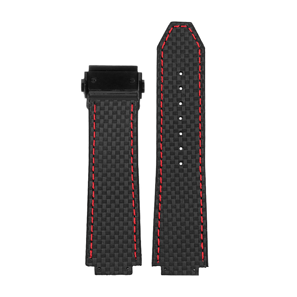 DASSARI S5 Carbon Fiber & Rubber Watch Strap for Hublot Big Bang with Matte Black Clasp