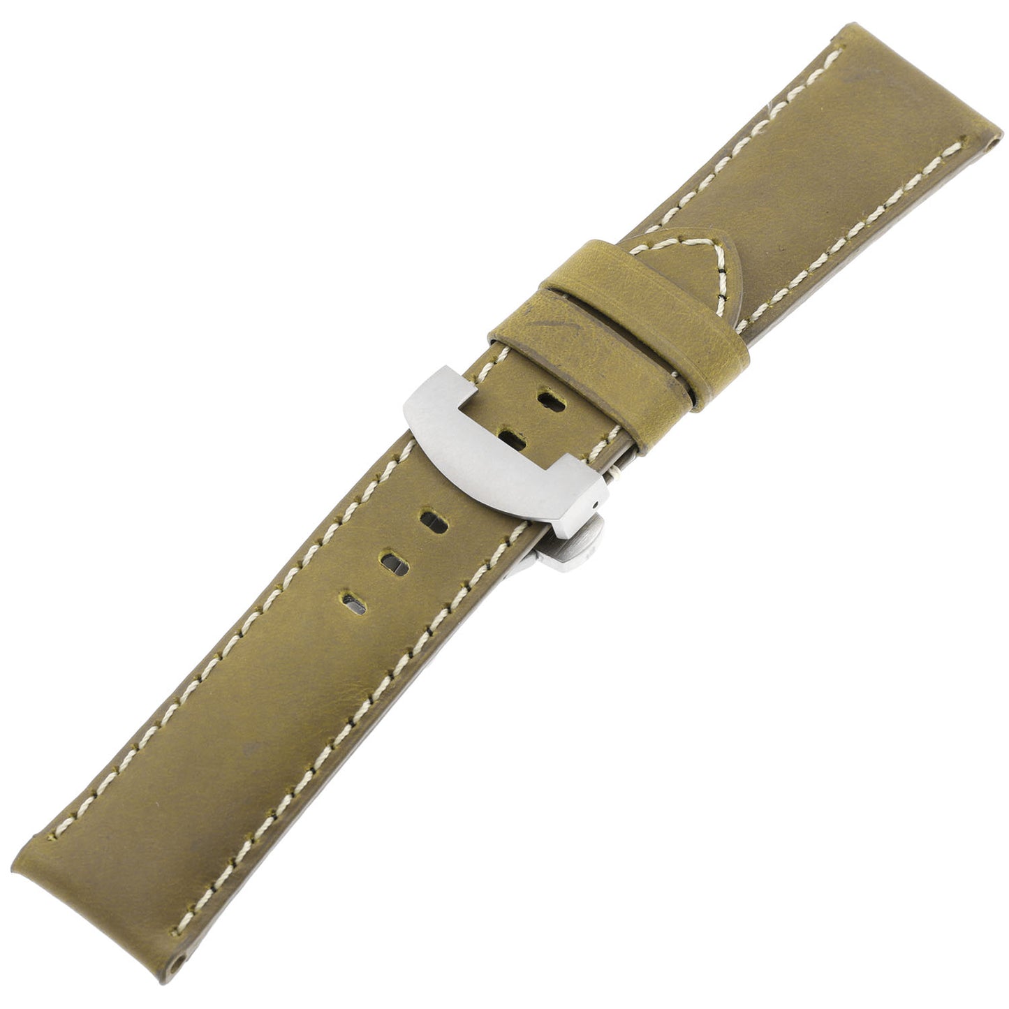 DASSARI Vintage Leather Strap w/ Deployant Clasp (Standard, Long) for Garmin Forerunner 745