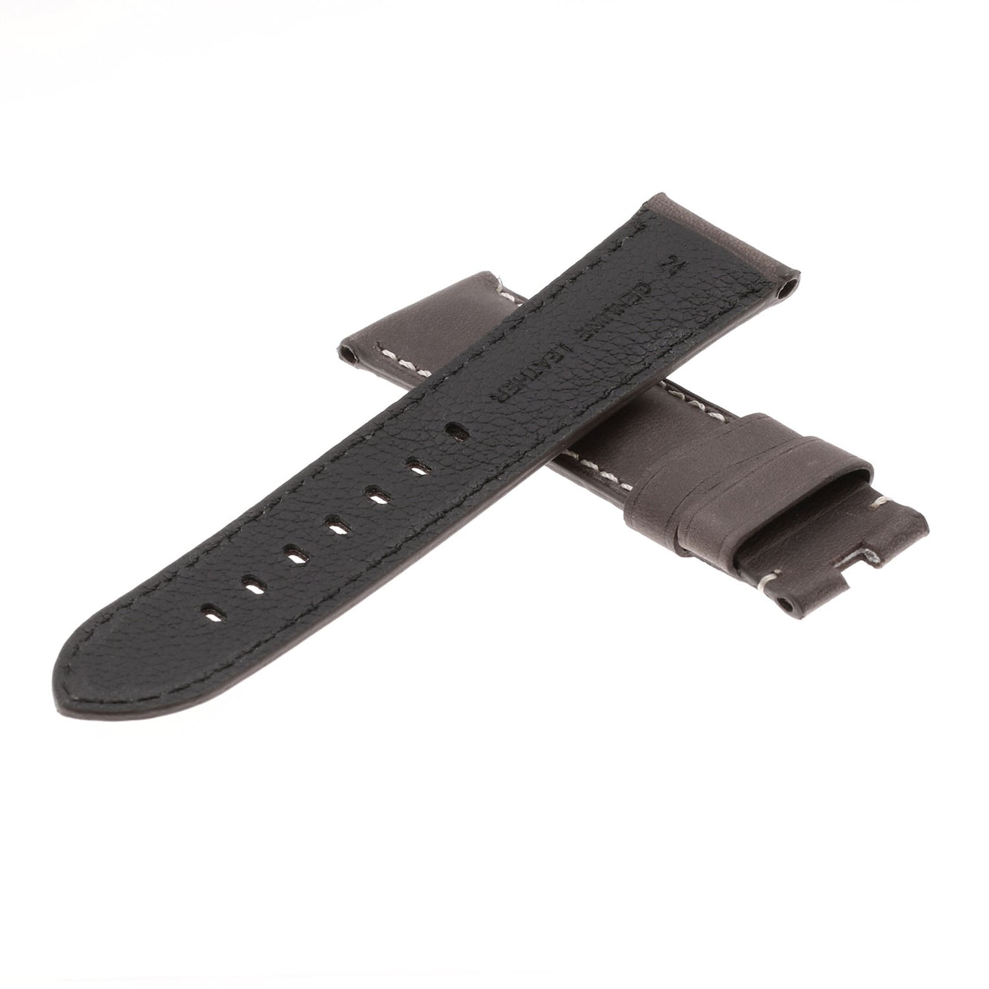 DASSARI Vintage Leather Strap w/ Black Deployant Clasp for Apple Watch