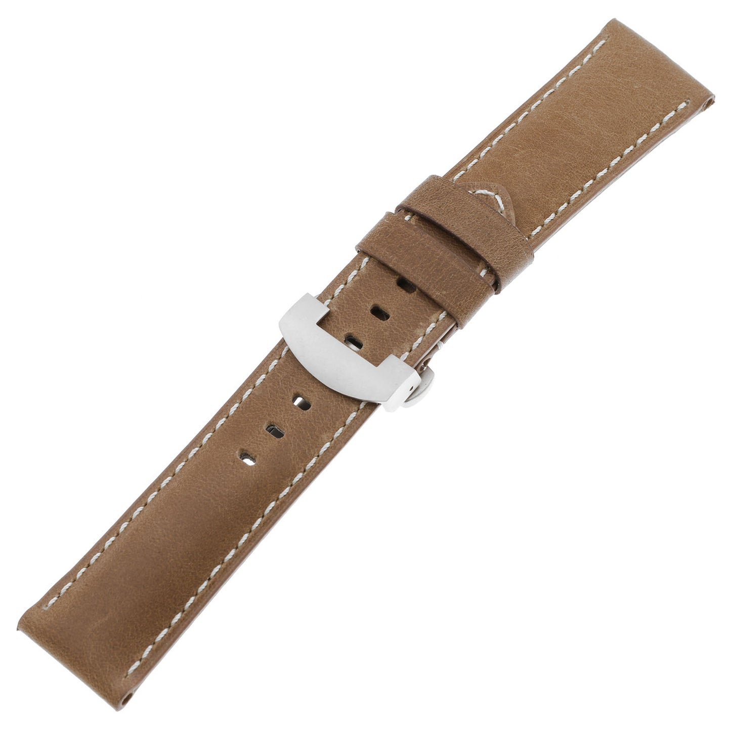 DASSARI Vintage Leather Strap w/ Deployant Clasp (Standard, Long) for Garmin Forerunner 745