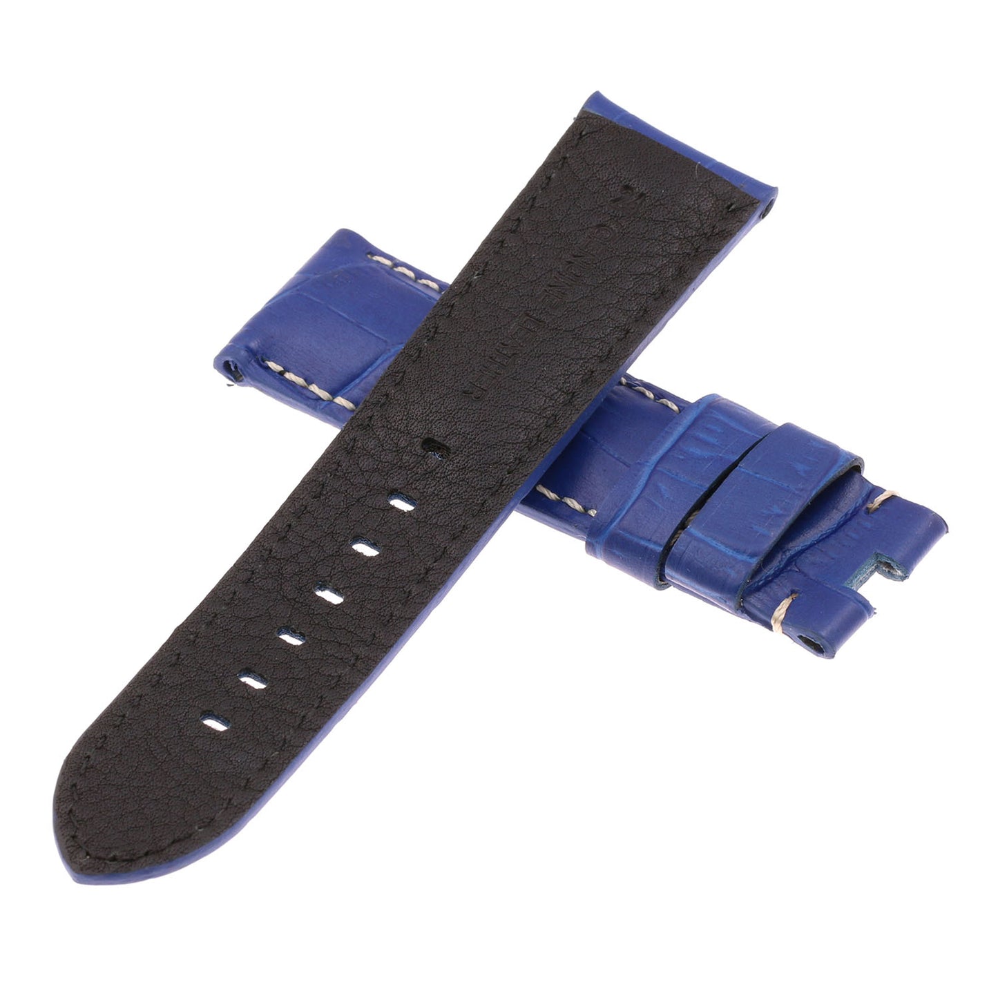 DASSARI Croc Leather Strap w/ Black Deployant Clasp for Apple Watch