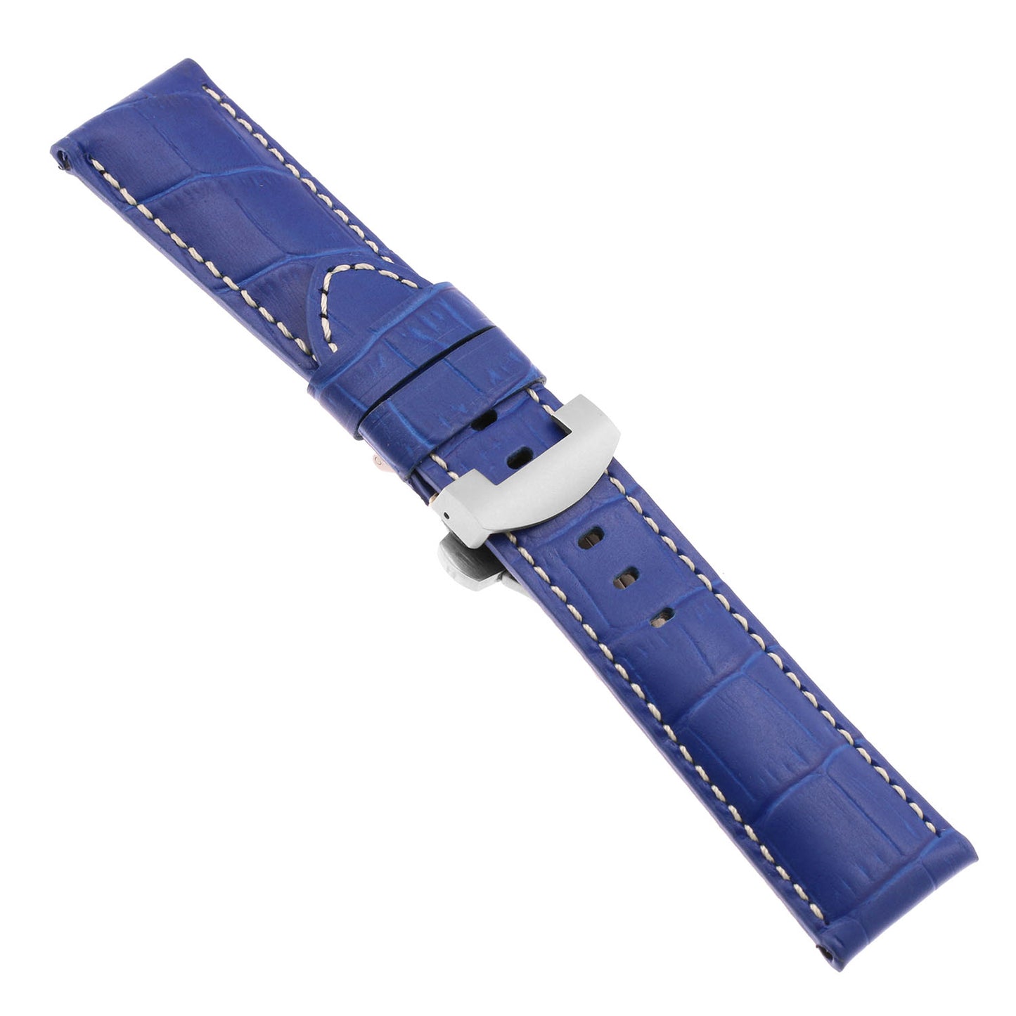 DASSARI Croc Leather Strap w/ Deployant Clasp (Standard, Long) for Garmin Forerunner 745