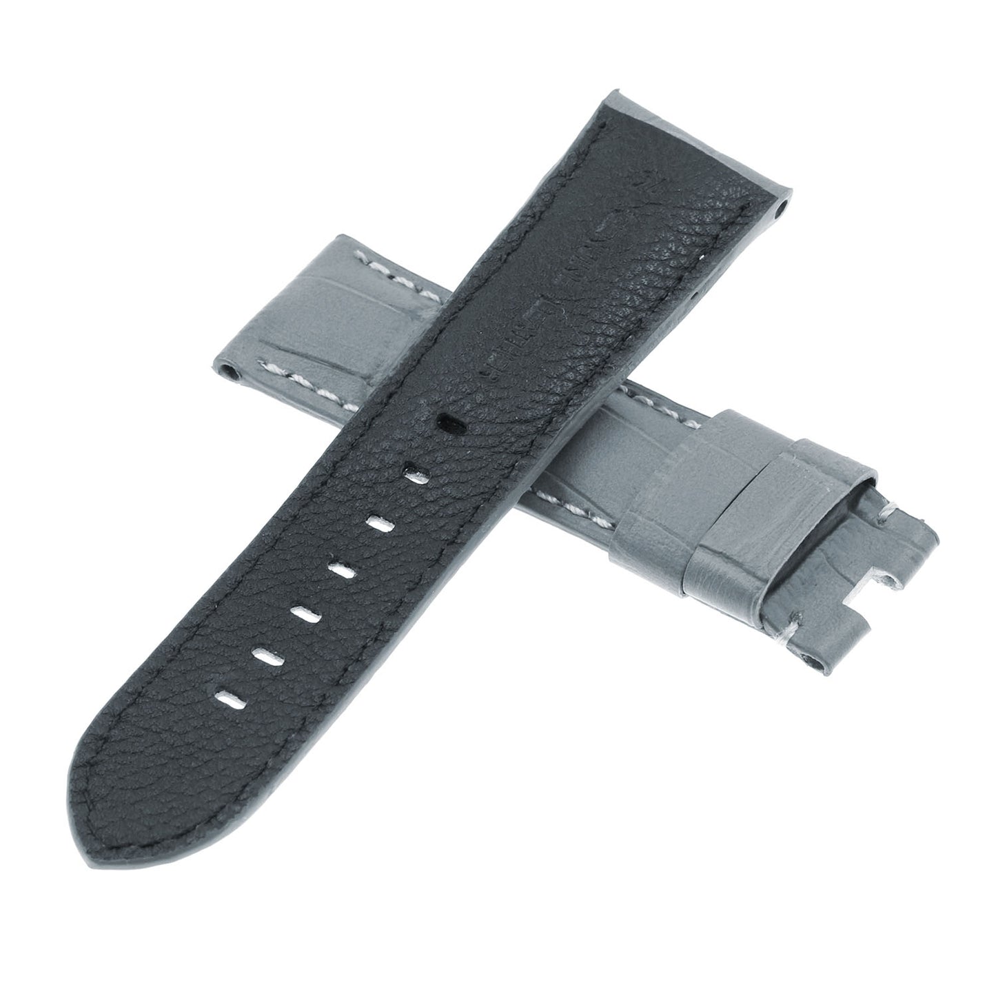 DASSARI Croc Leather Strap w/ Black Deployant Clasp for Apple Watch