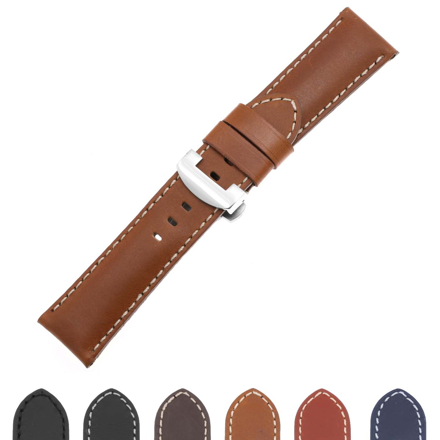 DASSARI Smooth Leather Strap for Samsung Galaxy Watch (46mm Silver)