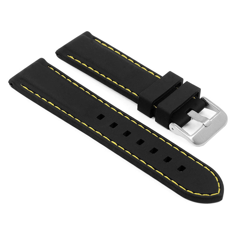 Rubber Strap with Stitching – Quick Release – Brushed Silver Buckle