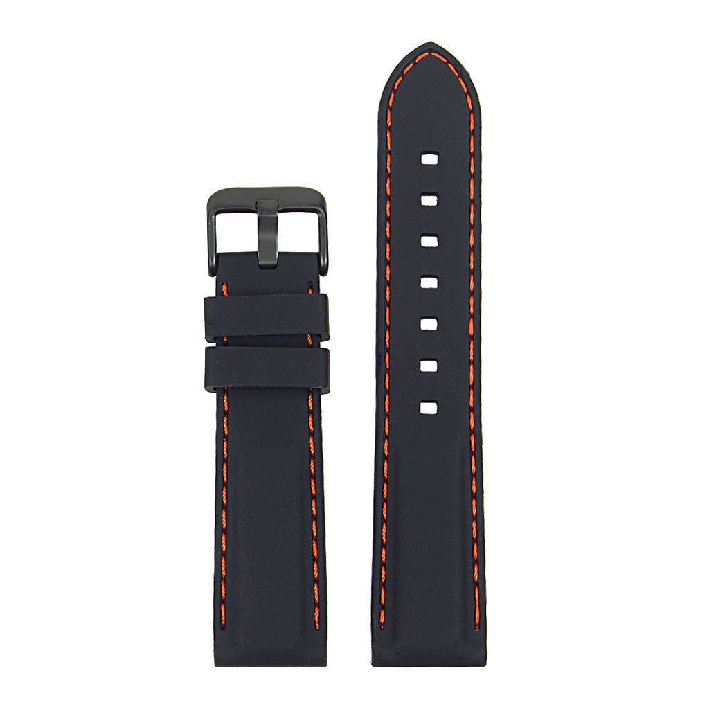 Rubber Strap with Stitching & Black Buckle for Apple Watch