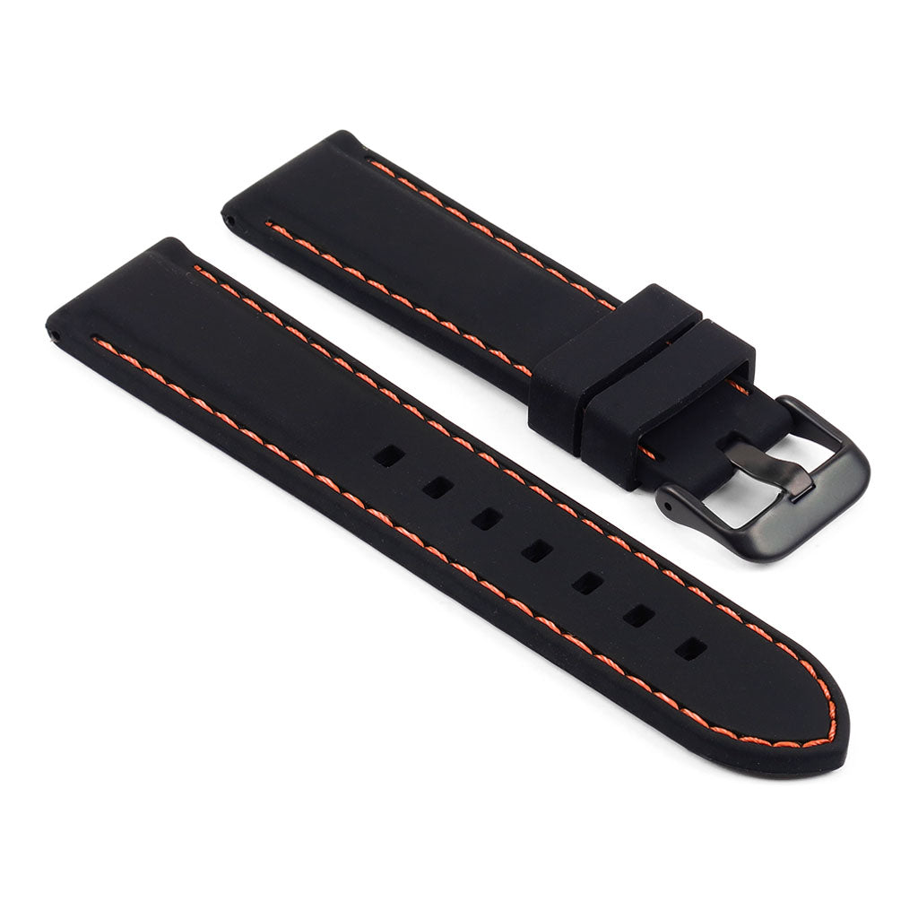 Rubber Strap with Stitching & Black Buckle for Apple Watch