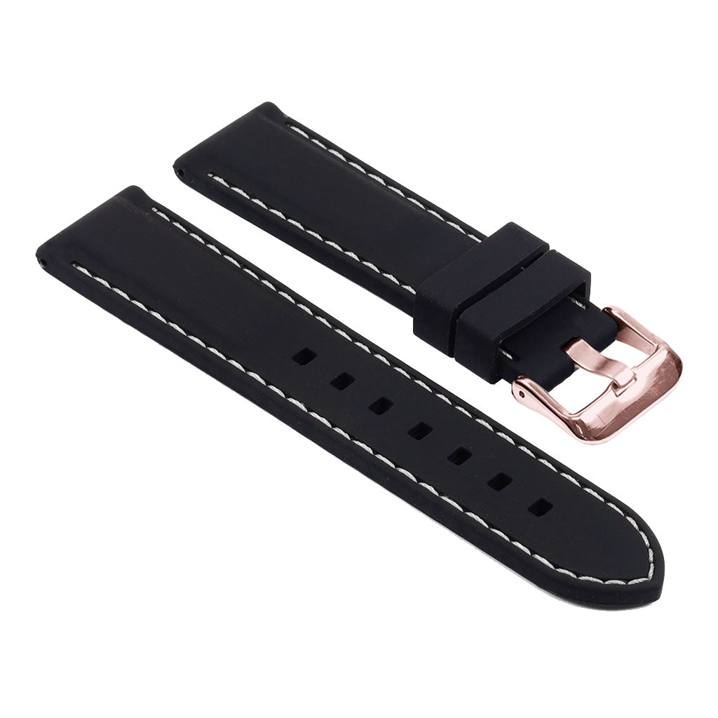 Rubber Strap w/ Stitching for Fitbit Charge 4 & Charge 3