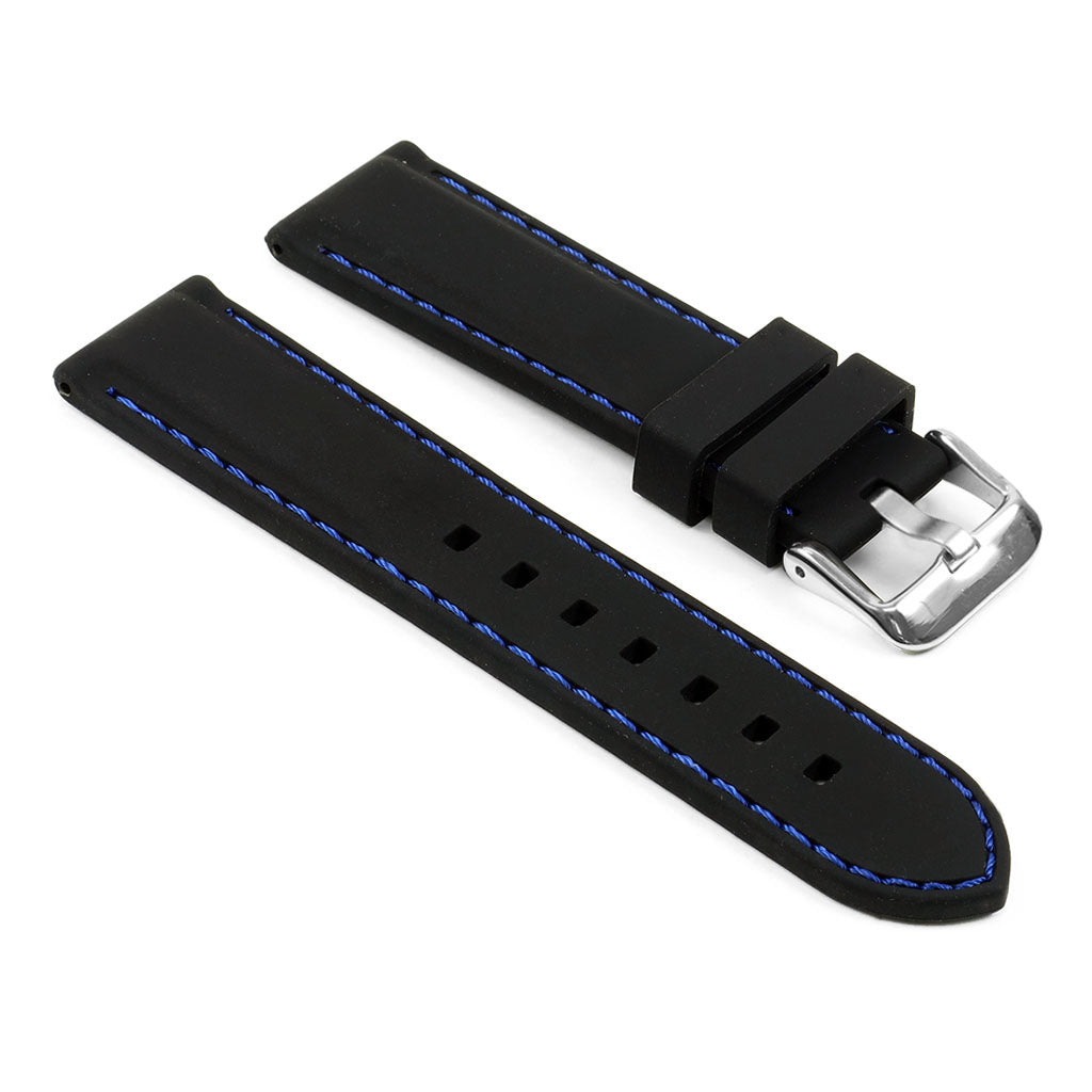 18mm Rubber Smart Watch Strap w/ Stitching