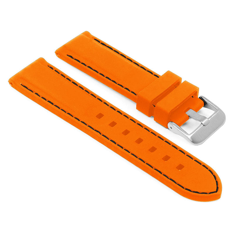 Rubber Strap with Stitching – Quick Release – Brushed Silver Buckle