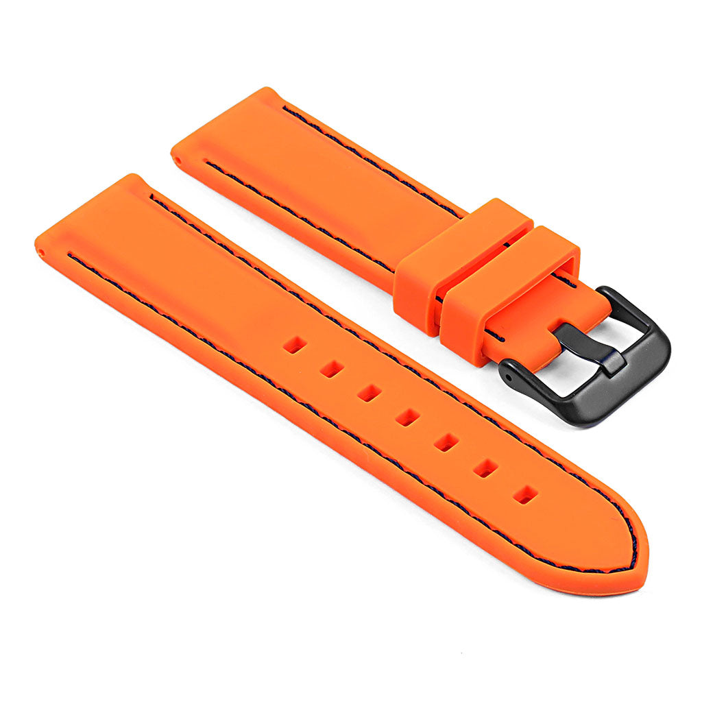 Rubber Strap with Stitching & Black Buckle for Apple Watch