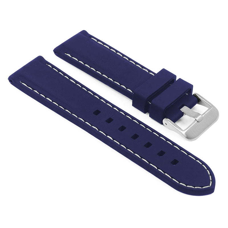 Rubber Strap with Stitching – Quick Release – Brushed Silver Buckle