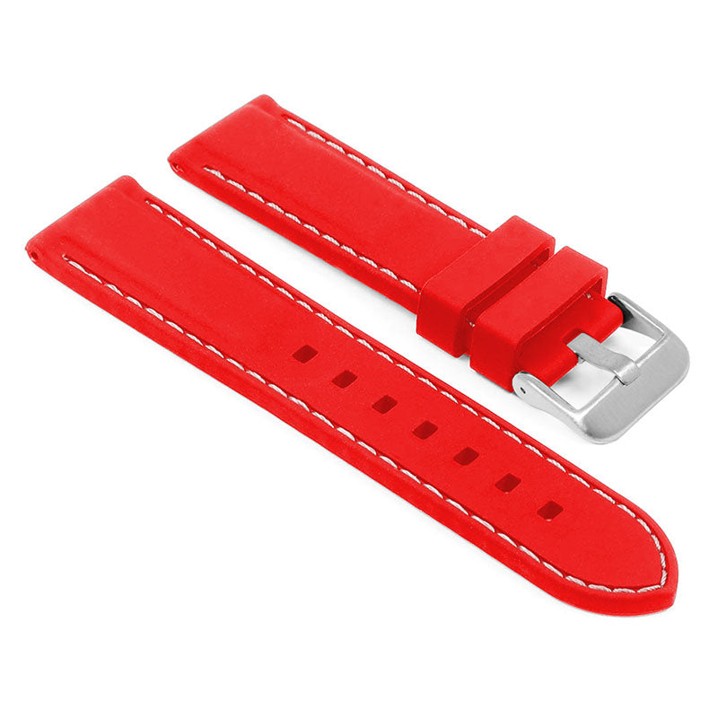 Rubber Strap with Stitching – Quick Release – Brushed Silver Buckle