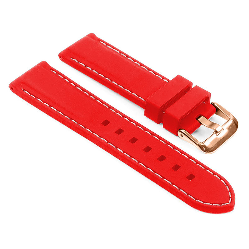 Rubber Strap with Stitching – Quick Release – Rose Gold Buckle