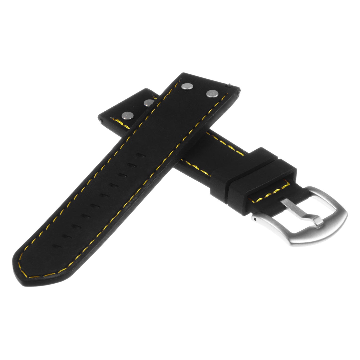 Rubber Aviator Strap with Rivets - Quick Release