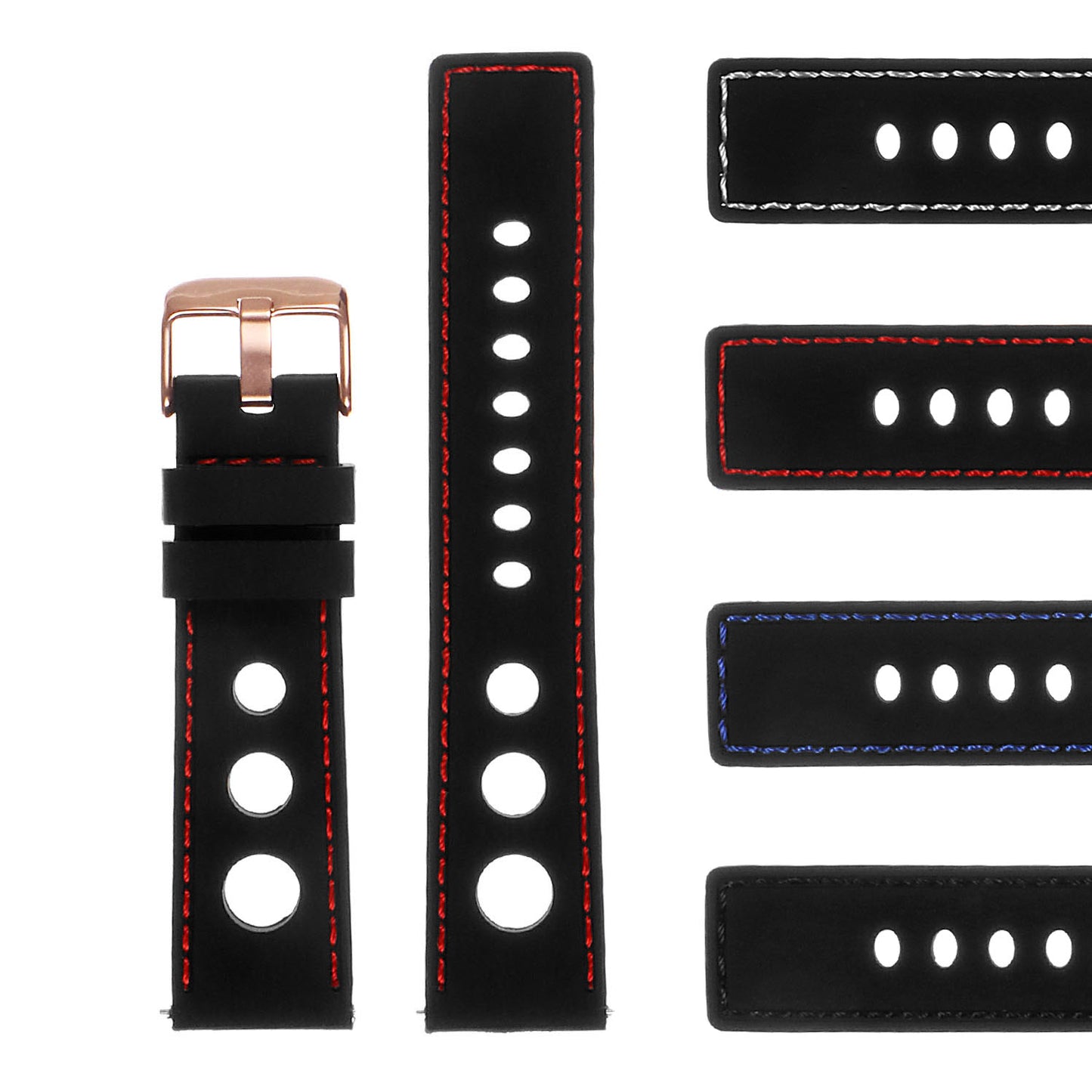 Rubber Rally Strap with Black Buckle for Garmin Vivoactive 4S & Vivomove 3S
