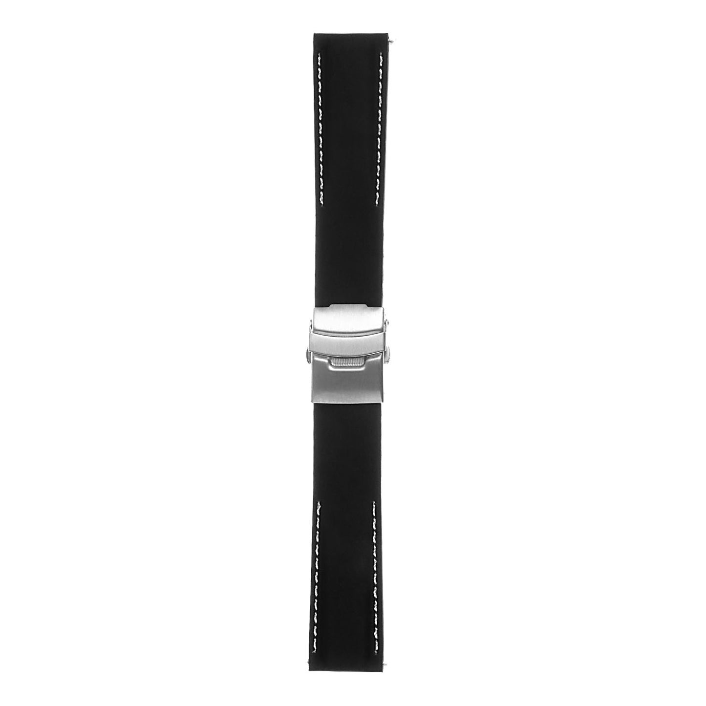 Rubber Strap with Stitching & Black Buckle for Apple Watch