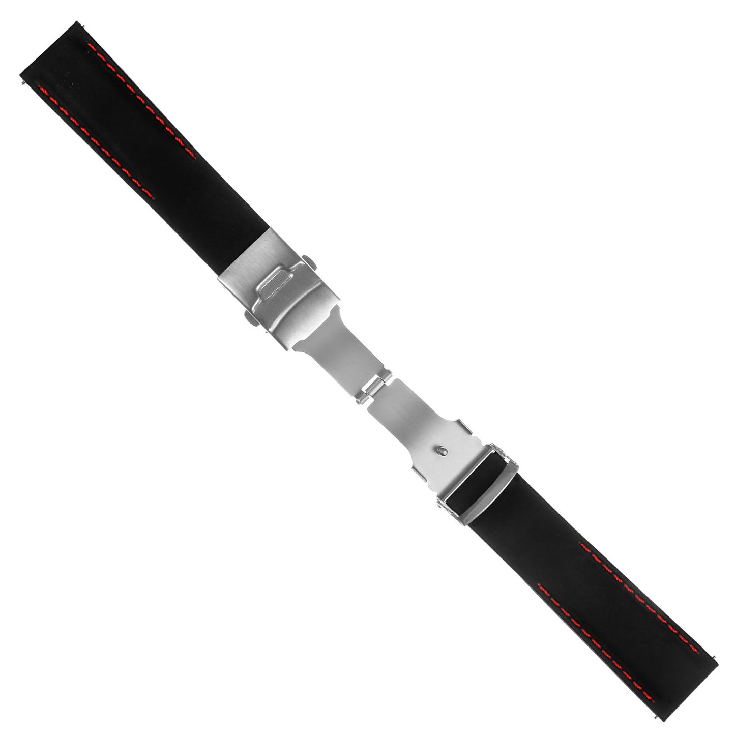 Rubber Strap with Stitching & Black Buckle for Apple Watch