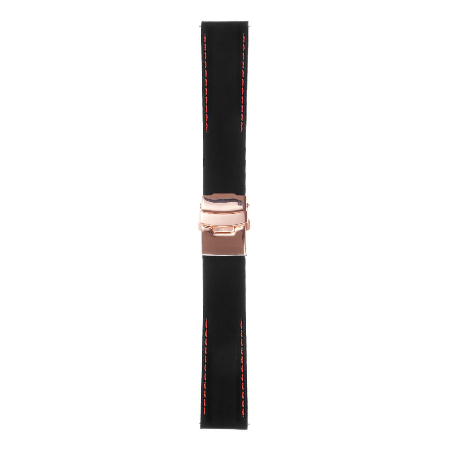 Rubber Strap with Stitching & Rose Gold Buckle for Apple Watch