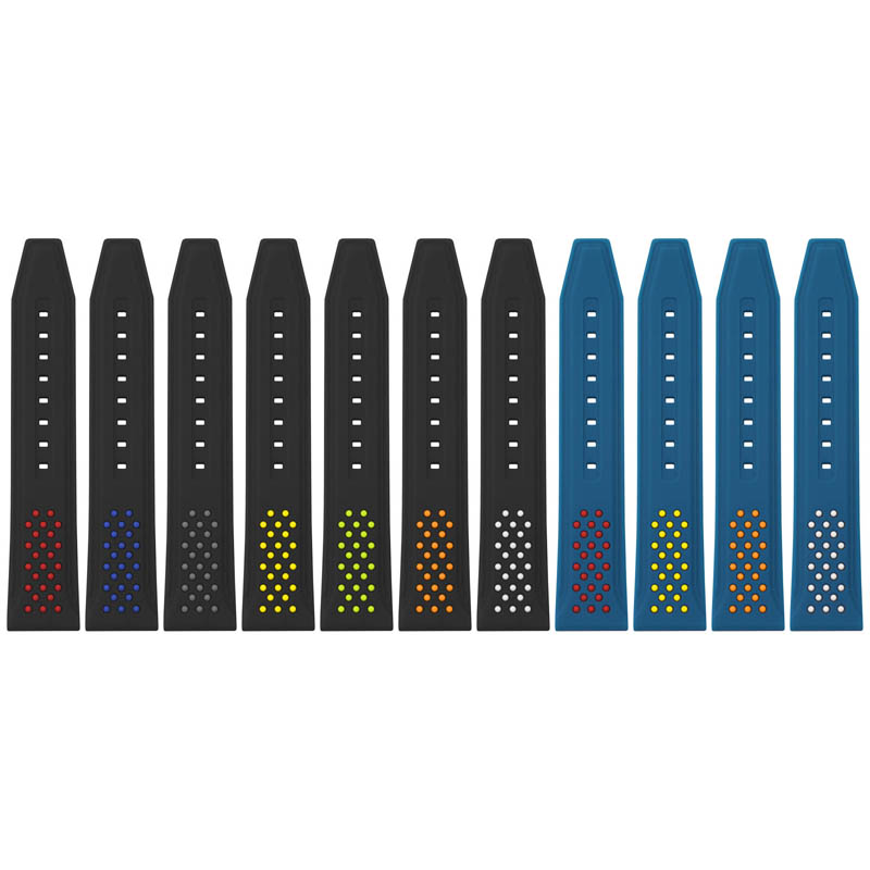 22mm Perforated Rubber Smart Watch Strap