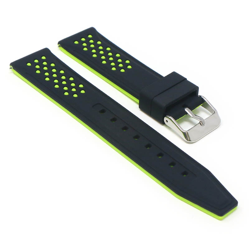 20mm Perforated Rubber Smart Watch Strap