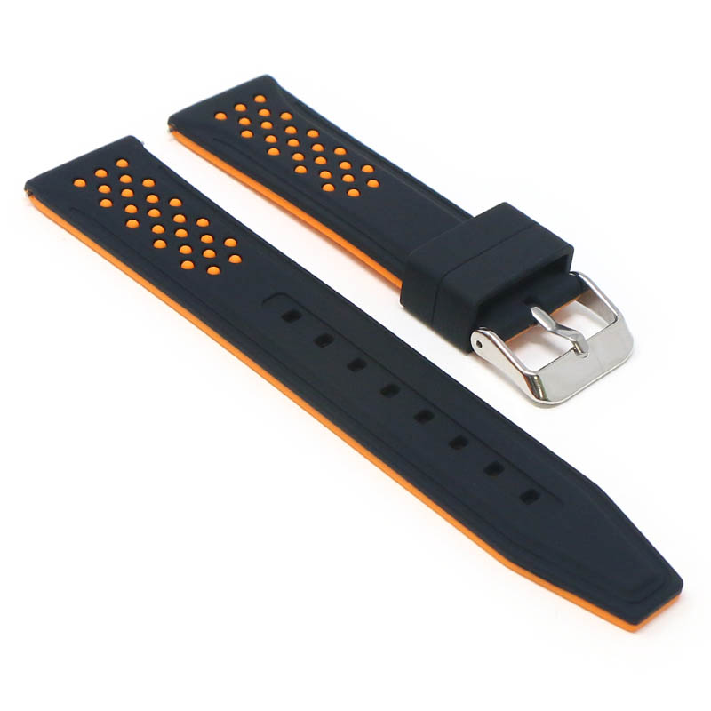 20mm Perforated Rubber Smart Watch Strap