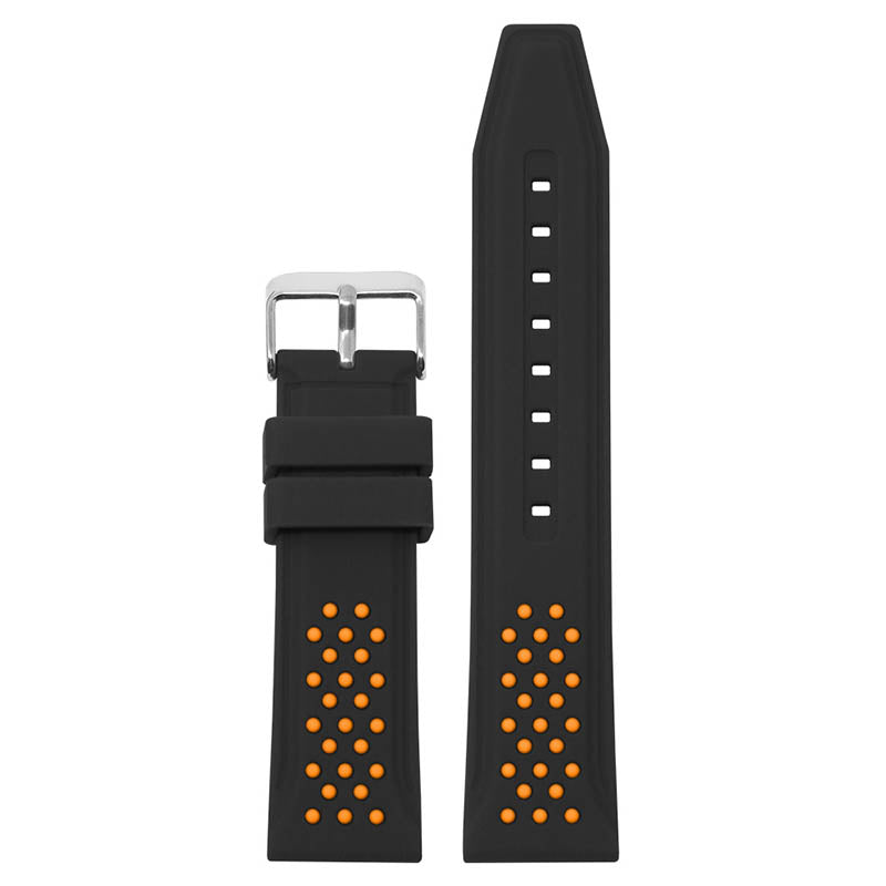 20mm Perforated Rubber Smart Watch Strap