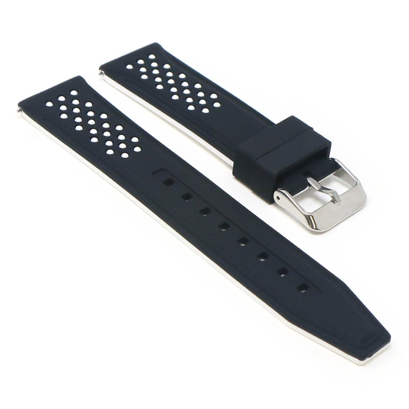 20mm Perforated Rubber Smart Watch Strap