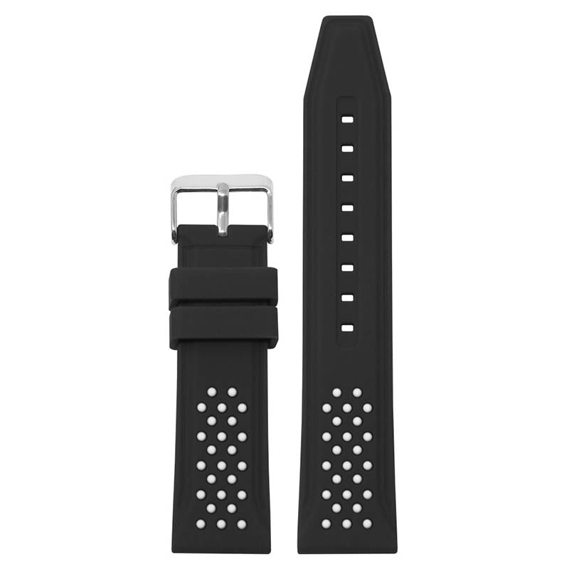 20mm Perforated Rubber Smart Watch Strap