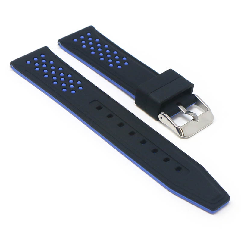 20mm Perforated Rubber Smart Watch Strap