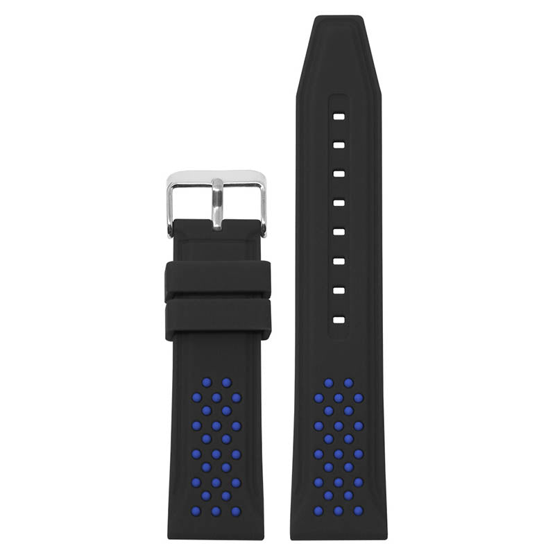 20mm Perforated Rubber Smart Watch Strap