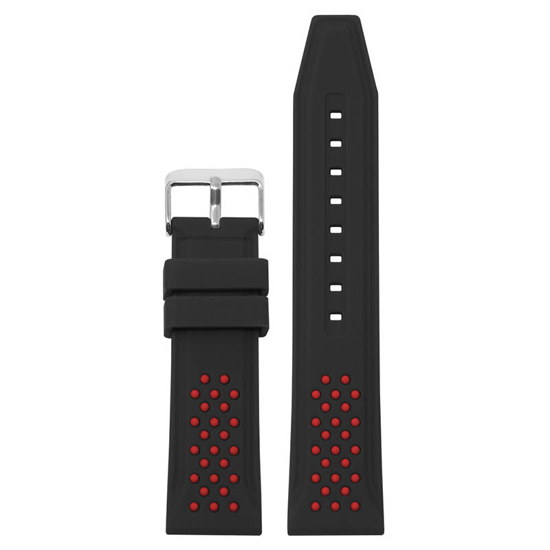 20mm Perforated Rubber Smart Watch Strap