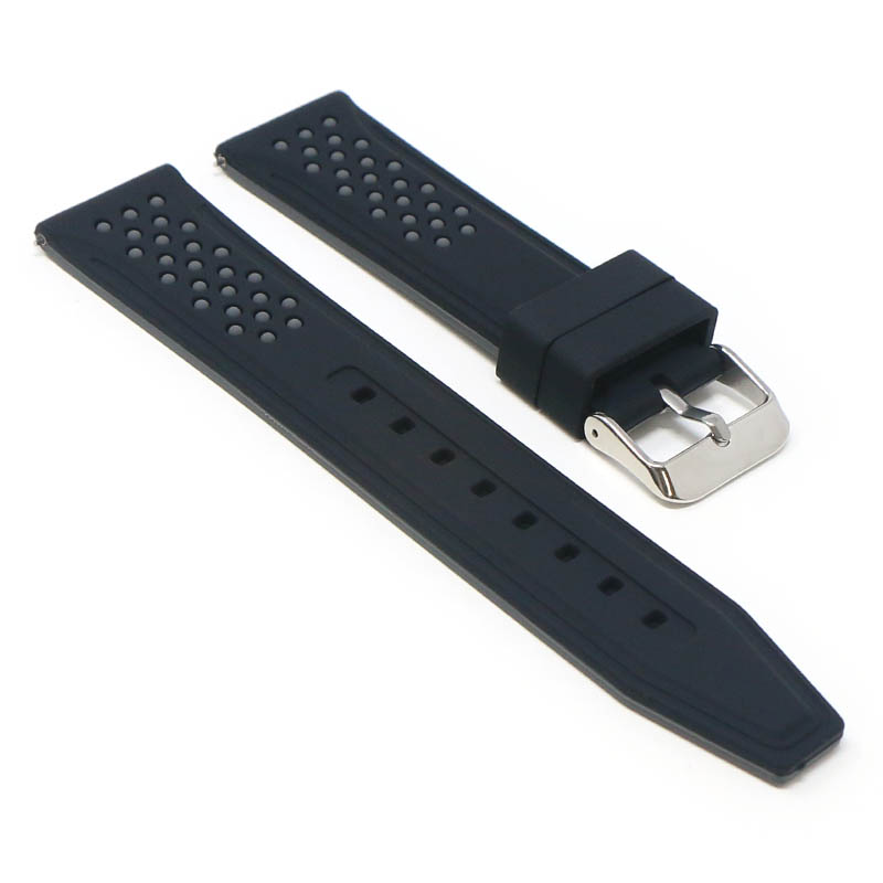 20mm Perforated Rubber Smart Watch Strap