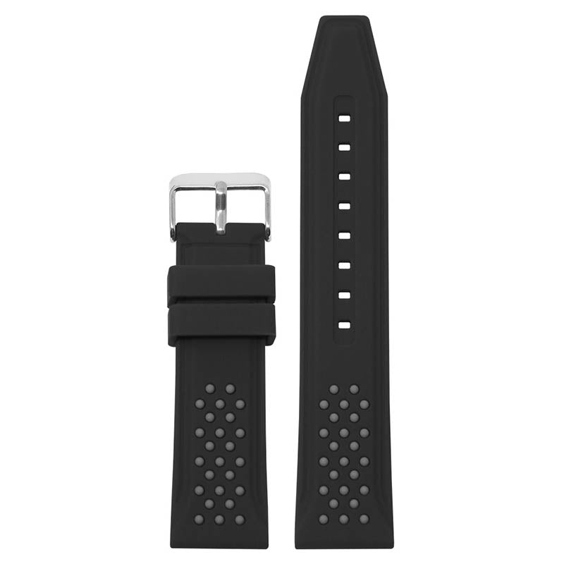 20mm Perforated Rubber Smart Watch Strap