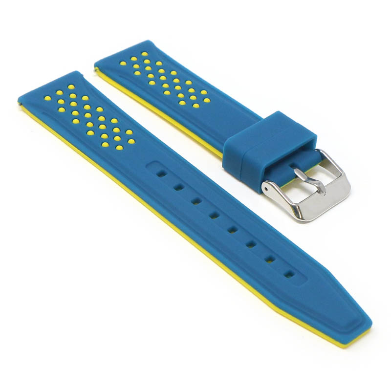 24mm Perforated Rubber Smart Watch Strap