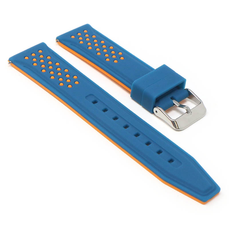 24mm Perforated Rubber Smart Watch Strap