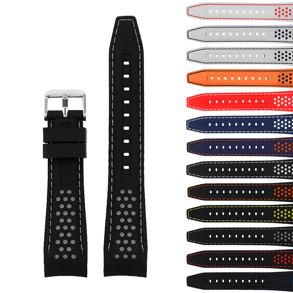 Rubber Perforated Rally Strap with Curved Ends