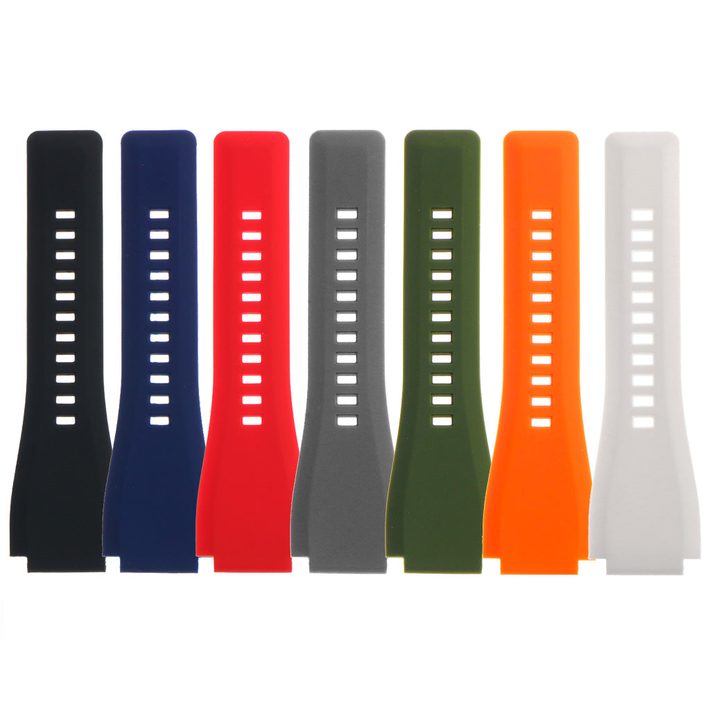 Rubber Watch Strap for Bell & Ross with Matte Black Buckle