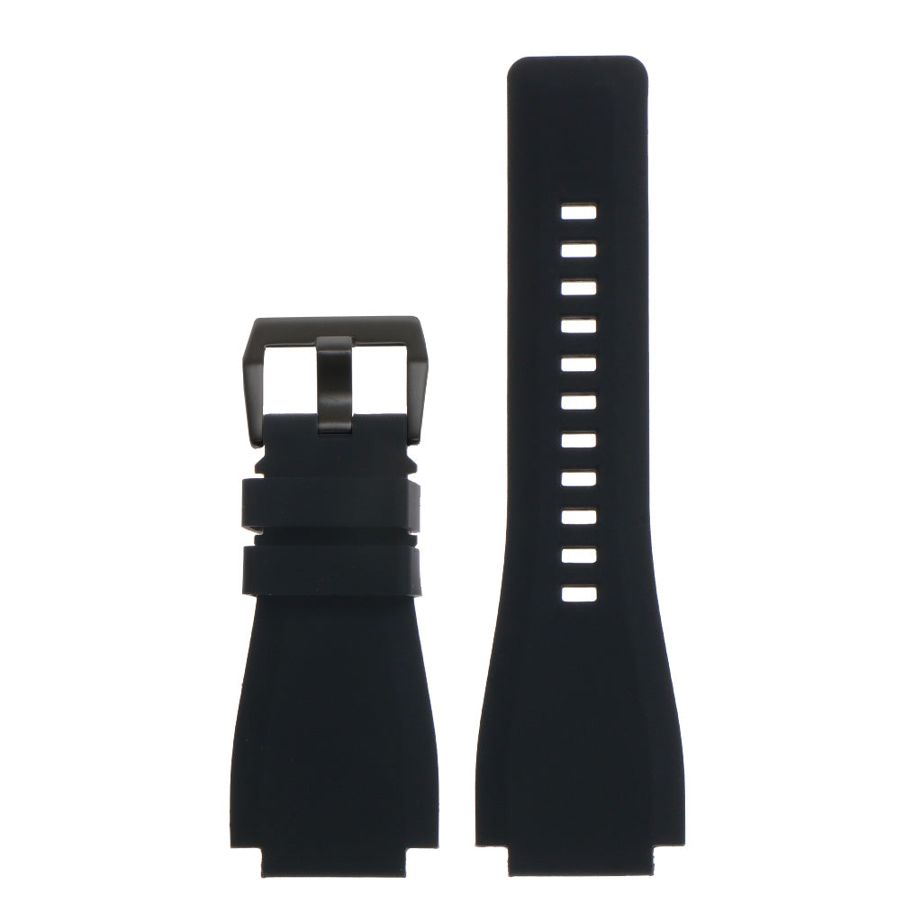 Rubber Watch Strap for Bell & Ross with Matte Black Buckle