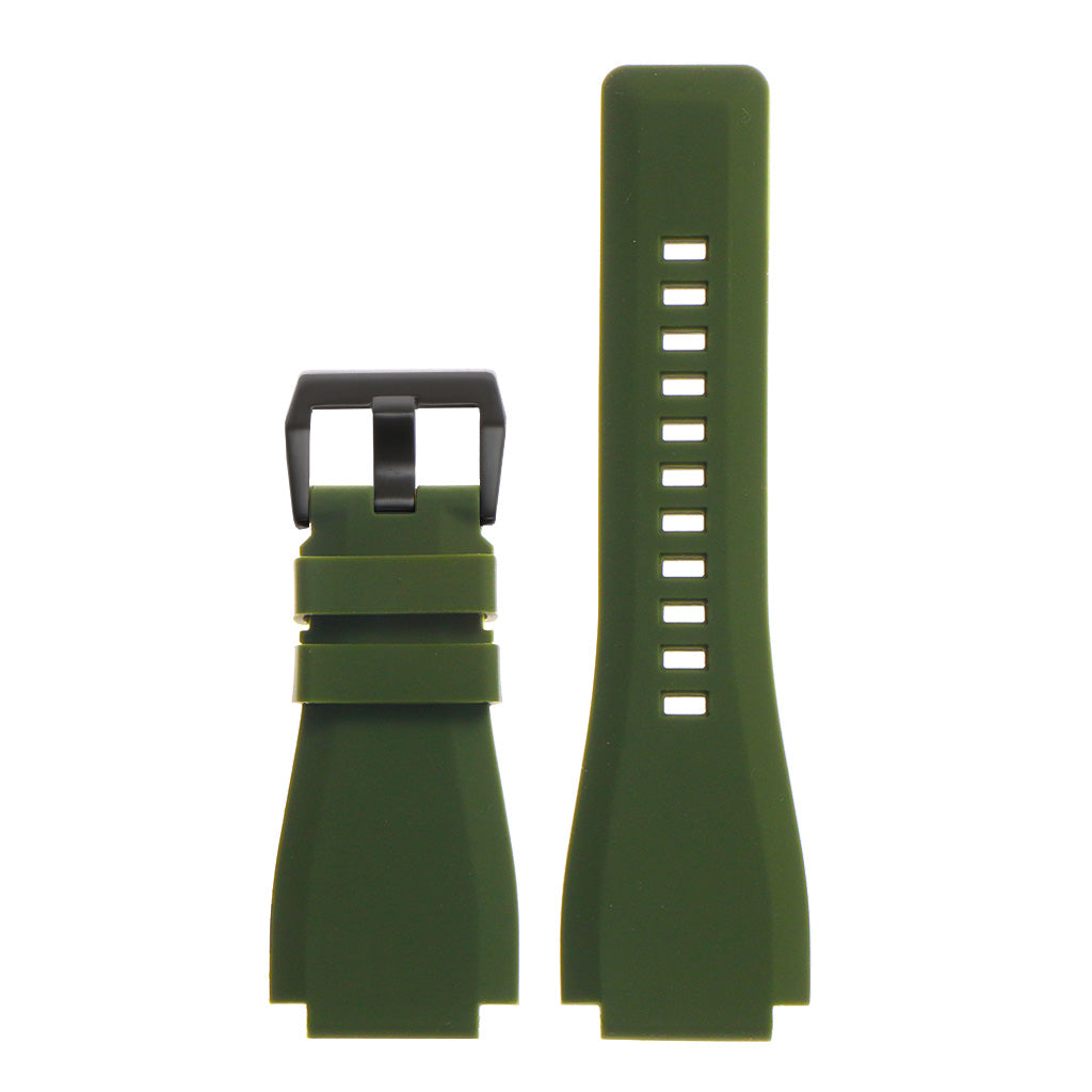 Rubber Watch Strap for Bell & Ross with Matte Black Buckle