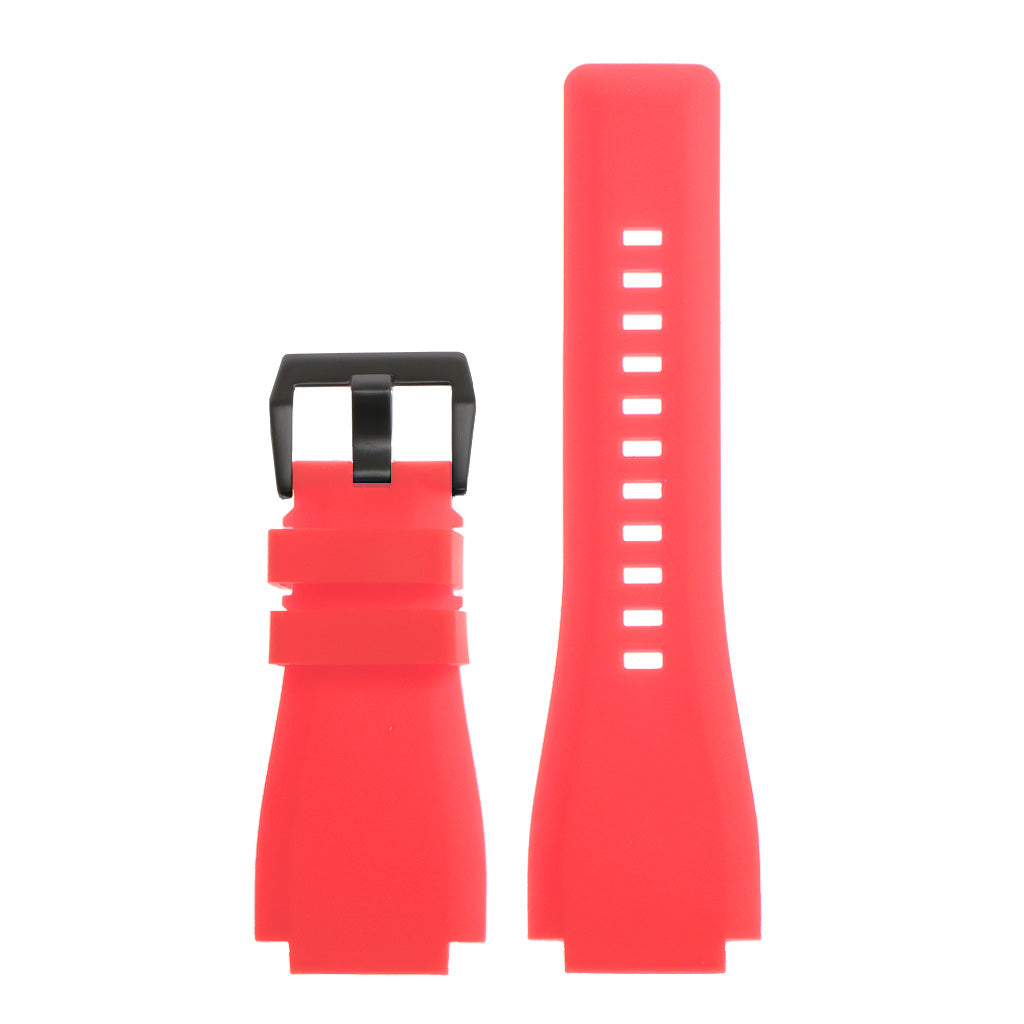 Rubber Watch Strap for Bell & Ross with Matte Black Buckle