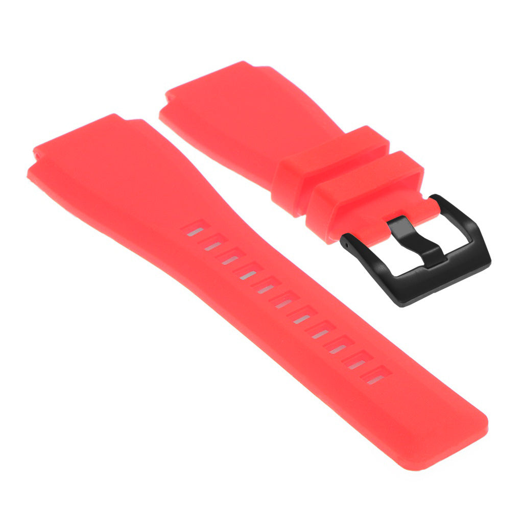 Rubber Watch Strap for Bell & Ross with Matte Black Buckle