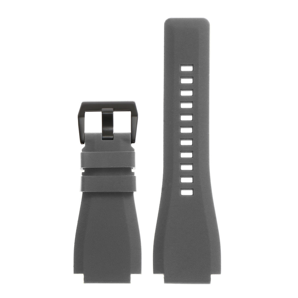 Rubber Watch Strap for Bell & Ross with Matte Black Buckle