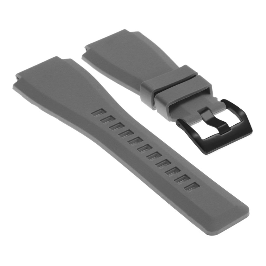 Rubber Watch Strap for Bell & Ross with Matte Black Buckle