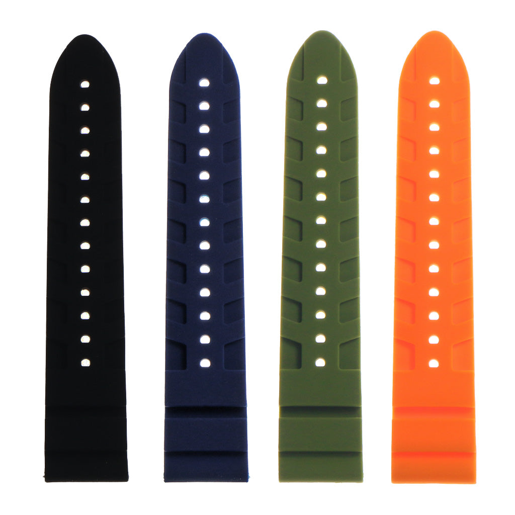 Silicone Rubber Watch Strap with Matte Black Buckle