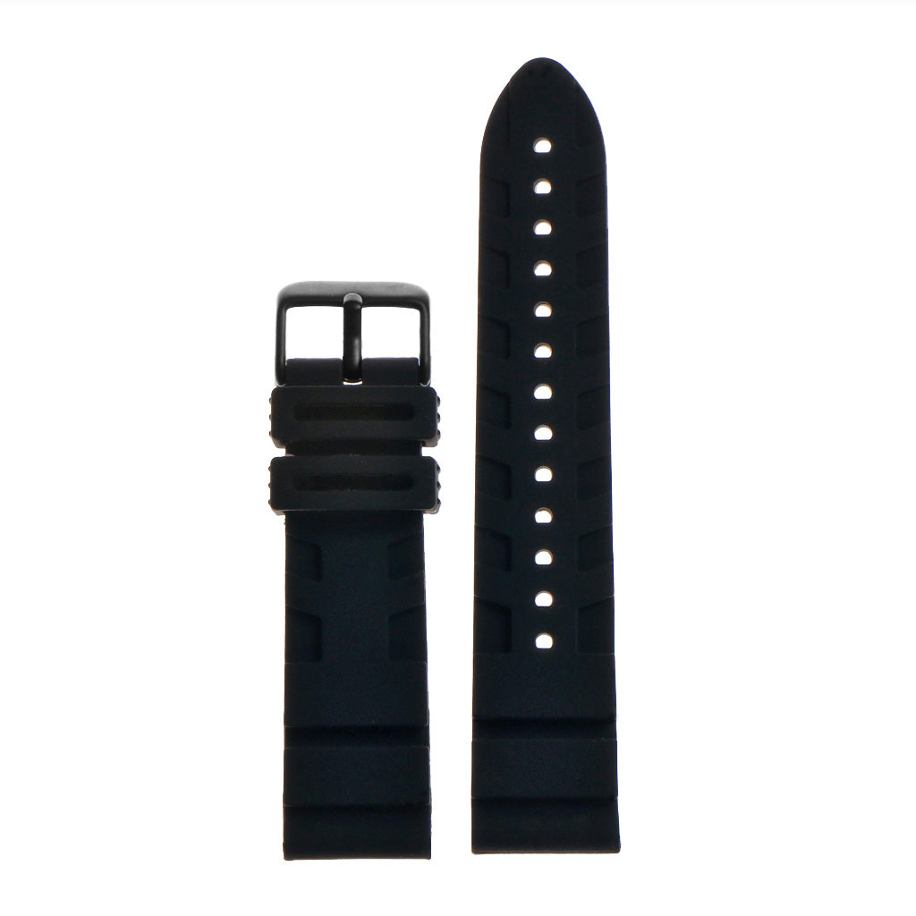 Silicone Rubber Watch Strap with Matte Black Buckle