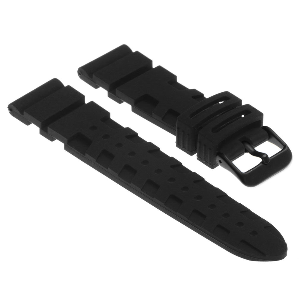 Silicone Rubber Watch Strap with Matte Black Buckle