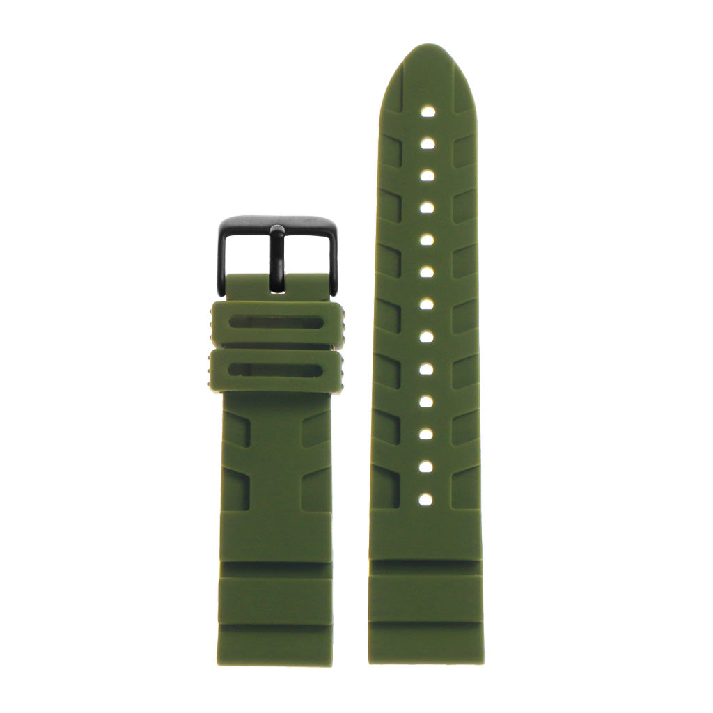 Silicone Rubber Watch Strap with Matte Black Buckle
